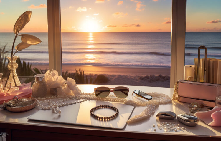 ENDABEL Glasses Chain on a desk in a beach