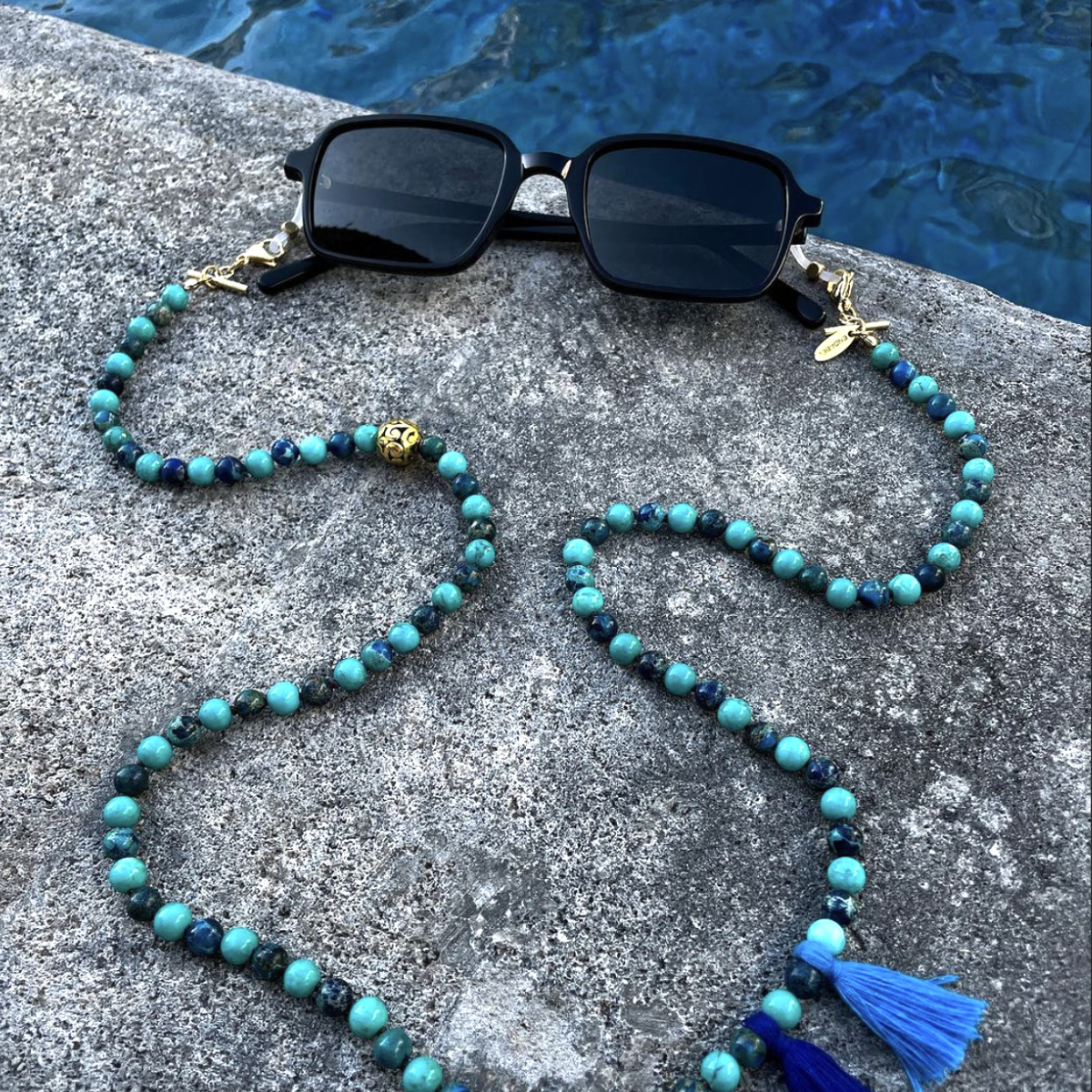 Tiffany Blue Stone Glasses Chains | ENDABEL Bali